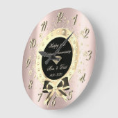 Gouden Diamanten Lint Confetti Rose Goud Trouwdag Grote Klok (Hoek)