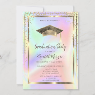 Gouden diamanten, waterverf grad cap holografisch kaart