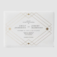 Gouden Diamanten Witte Geometrische Deco Gatsby Br