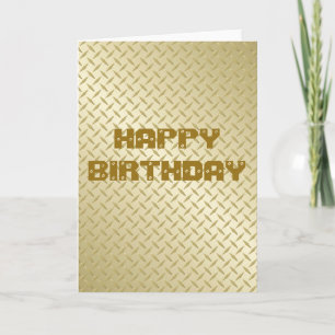Gouden Diamondplate Verjaardag Kaart