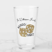 Gouden Dice Bunco nacht aangepaste naam Glas (Voorkant)