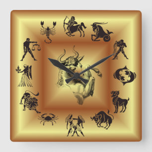 Gouden Dierenriem ~ Astrologische Tekens ~ Stier ~ Vierkante Klok