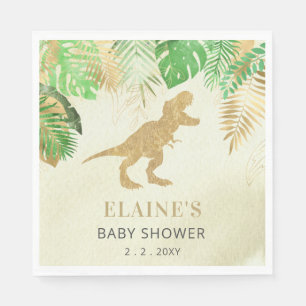 Gouden Dinosaurus Baby shower Bedankt Servet
