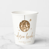 Gouden Disco Bal Disco Bruid Bruiloft Papieren Bekers (Achterkant)