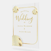 Gouden Disco Bal Huwelijk Welkom Acryl Bord (Hoek)