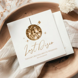 Gouden Disco Bal Laatste Disco Bachelorette Feestj Servet