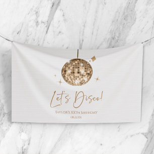 Gouden Disco Bal Laten we Disco Verjaardagsfeestje Spandoek