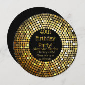 Gouden Disco glitter Verjaardagsfeest Kaart (Voorkant / Achterkant)