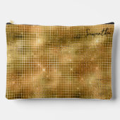 Gouden Disco Spiegels Glitter Patroon Monogram Etui (Voorkant)