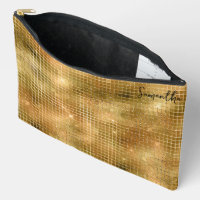 Gouden Disco Spiegels Glitter Patroon Monogram
