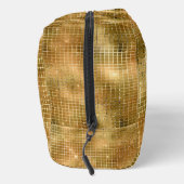 Gouden Disco Spiegels Glitter Patroon Monogram Toilettasje (Rechts)