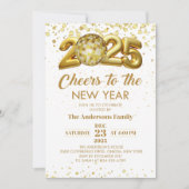 Gouden Discobal juicht oudejaarsfeest 2025 Kaart (Voorkant)