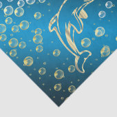 gouden dolfijnen met gouden druppels water tissuepapier (Detail)