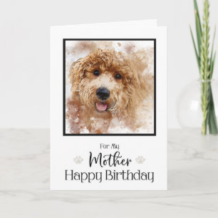 Gouden Doodle Cavapoo Gelukkige Verjaardag Moeder Kaart