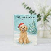 Gouden Doodle Feestdagenkaart (Staand voorkant)