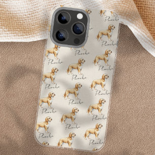 Gouden Doodle-hondillustratie iPhone 16 Pro Max Hoesje
