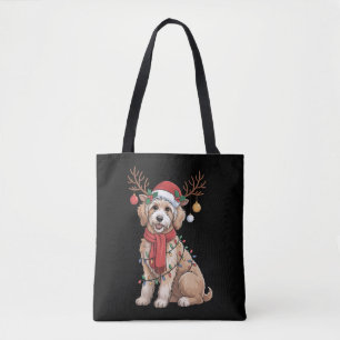 Gouden Doodle Prachtige Rendier Kerstboom  Draagtas