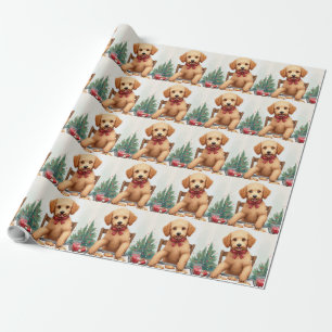 Gouden Doodle versiert Kerstkoekjes Cadeaupapier