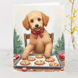 Gouden Doodle versiert Kerstkoekjes Kaart
