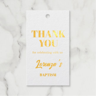 Gouden doop cadeaulabels
