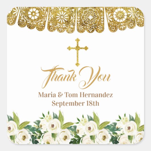 Gouden doop Fiesta Twin Dank u Label (Voorkant)