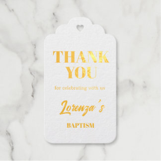 Gouden doop geschulpte cadeaulabels