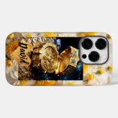 Gouden doos en gele bloem iPhone / iPad case (Achterkant (horizontaal))