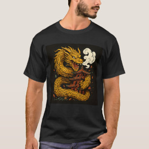 Gouden Draak Aanvallen Pagoda Art T-shirt