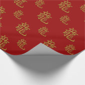 gouden draak cadeaupapier (Hoek)