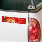 Gouden Draak en Vaandel Bumpersticker (Op Truck)