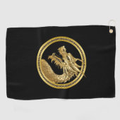Gouden draak golfhanddoek (Horizontaal)