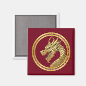 Gouden draak magneet (Voorkant / Achterkant)