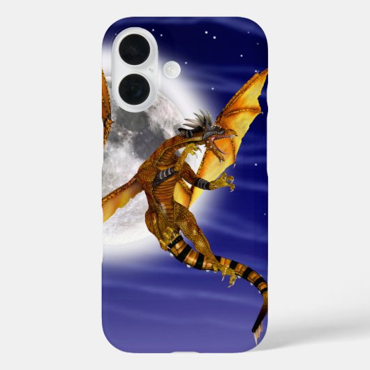 Gouden Draak Mythisch Fantasie Wezen Paarse Lucht Case-Mate iPhone Case (Achterkant)