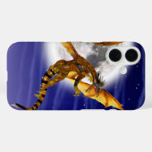 Gouden Draak Mythisch Fantasie Wezen Paarse Lucht Case-Mate iPhone Case (Achterkant (horizontaal))