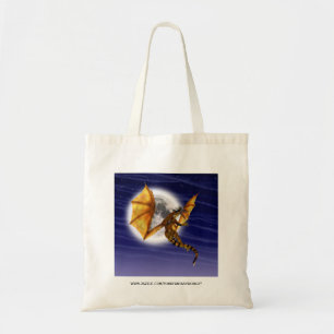 Gouden Draak Mythisch Fantasie Wezen Paarse Lucht Tote Bag