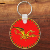gouden draak rood sleutelhanger (Voorkant)