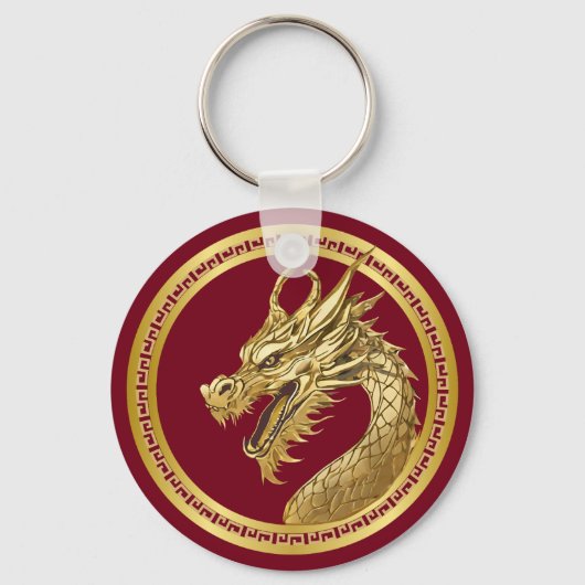 Gouden draak sleutelhanger (Voorkant)