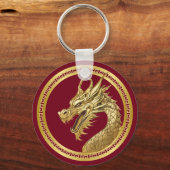 Gouden draak sleutelhanger (Voorkant)