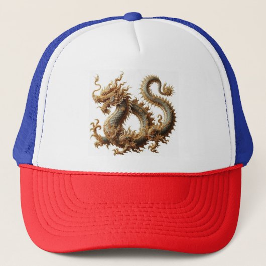 Gouden draak Trucker Hoed Trucker Pet (Voorkant)