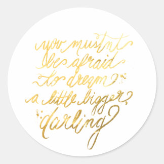 Gouden "Dream Bigger" Stickers