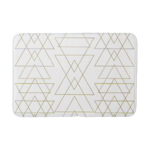 Gouden Driehoeken Chic Witte Moderne Glamour Badmat