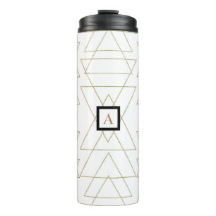 Gouden Driehoeken Chic Witte Moderne Glamour Thermosbeker
