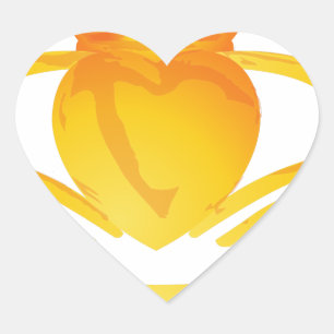 gouden driekleurring hart sticker