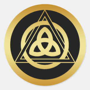 GOUDEN DRIEVULDIGHEIDSKNOOP RONDE STICKER