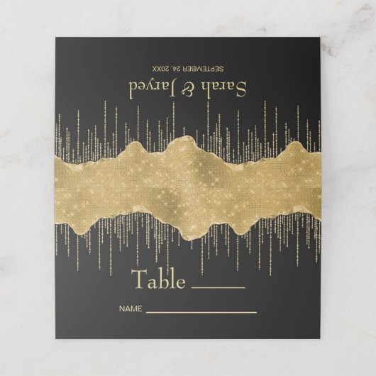 Gouden Drip Glitter (Buitenkant ongevouwen)