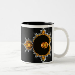 Gouden droom. De beroemde volledige Mandelbrot set Tweekleurige Koffiemok
