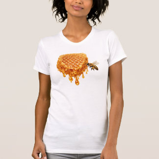 Gouden druipende honingraat met honingbij t-shirt