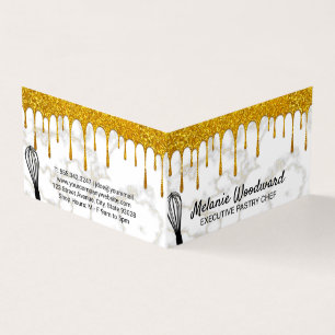 Gouden druppel   Goud marmer en whisk Visitekaartjes