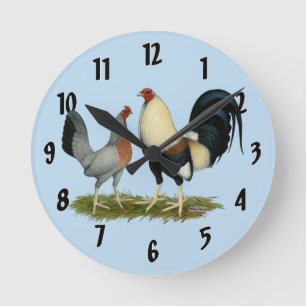 Gouden Duckwing Kippen Ronde Klok