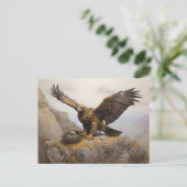 Gouden Eagle bij Nest Briefkaart (Staand voorkant)